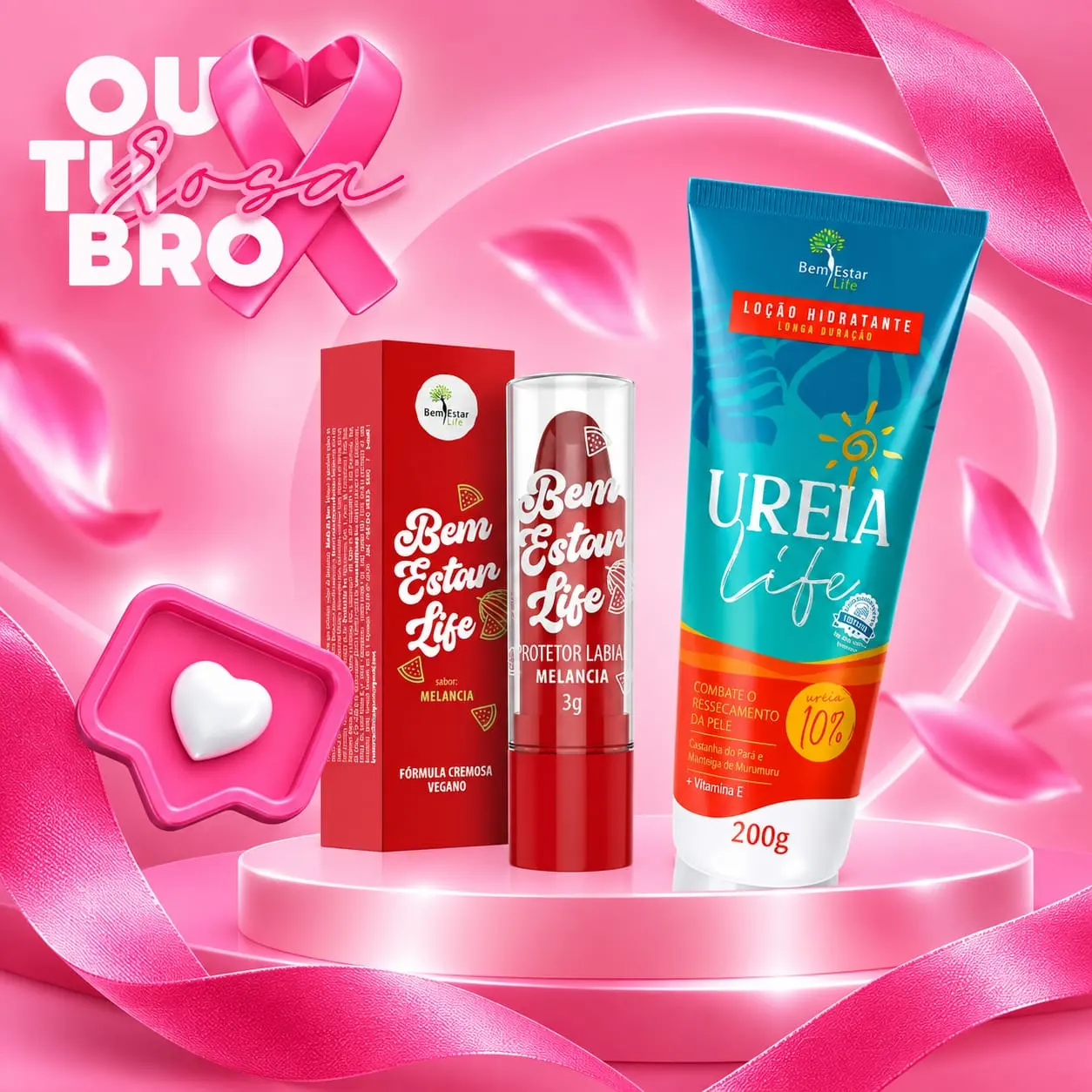 (PROMOÇÃO) UREIA LIFE loção hidratante 200G. / PRESENTE PROTETOR LABIAL - SABOR MELANCIA