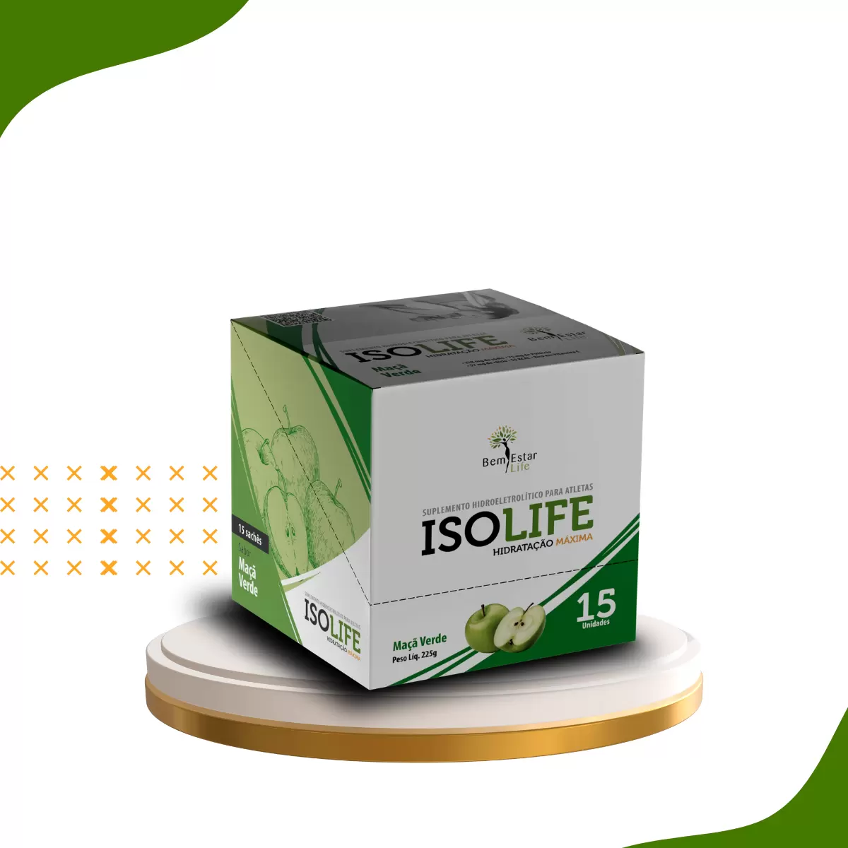 ISOLIFE ISOTONICO, 15 SACHET - SABOR MAÇA VERDE