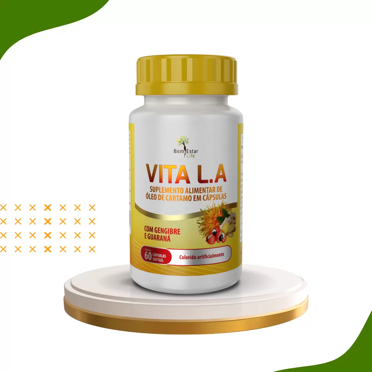VITA L.A - Óleo de Cartamo, Gengibre e Guarana - 60 CAPS