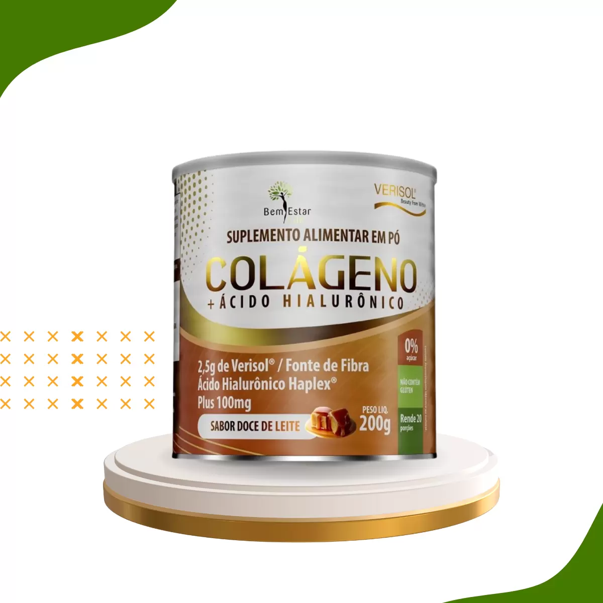 COLÁGENO VERISOL COM ACIDO HIALURONICO - Sabor Doce de Leite