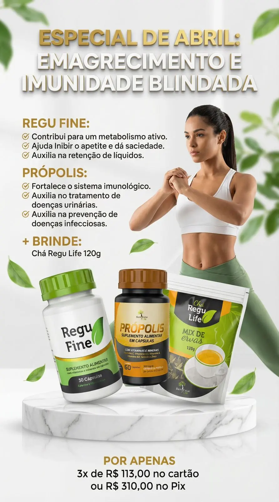 REGU FINE GROSELHA NEGRA+ PROPOLIS =  BRINDE REGU LIFE 120G