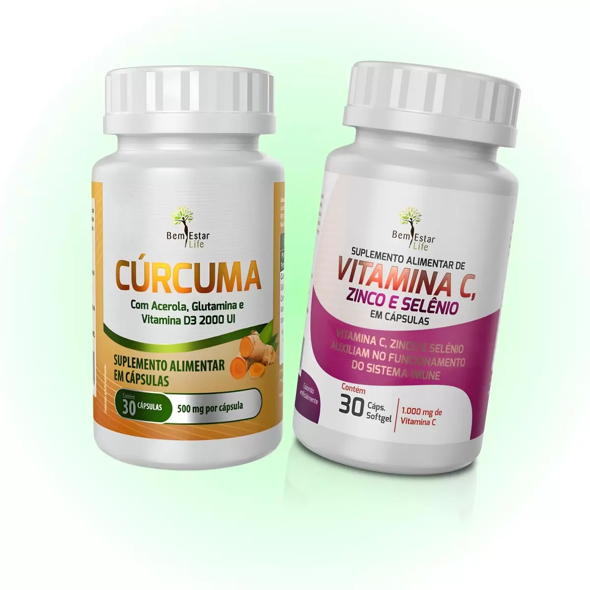 KIT BLACK NA COMPRA DE CURCUMA 30 CAPSULAS - BRINDE VITAMINA C COM ZINCO E SELENIO 30 CAPSULAS