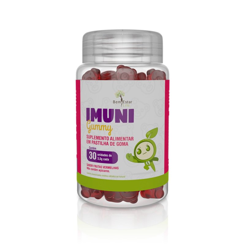 INFANTIL IMUNI GUMMY, MULTIVITAMINICO KID - 30 GOMINHAS *SABOR FRUTAS VERMELHAS*