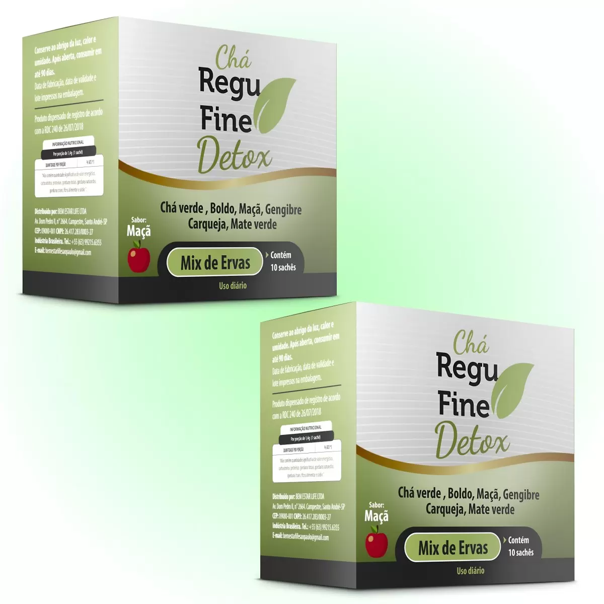 KIT BLACK COM CHÁ REGU FINE DETOX 10 SACHE - BRINDE CHÁ REGU FINE DETOX 10 SACHE