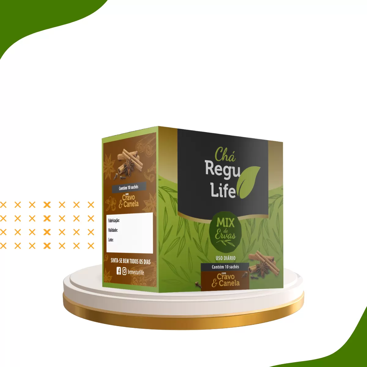 CHÁ REGU LIFE - 10 SACHET  CRAVO E CANELA