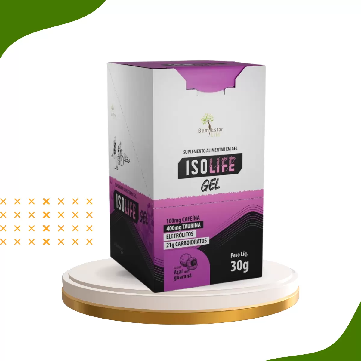 ISOLIFE GEL CARBO – C/ CAFEÍNA E TAURINA – Sabor Açai com Guaraná