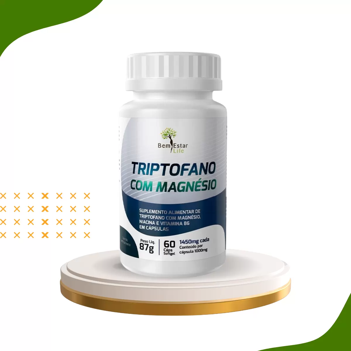 TRIPTOFANO COM MAGNESIO 60 CAPS