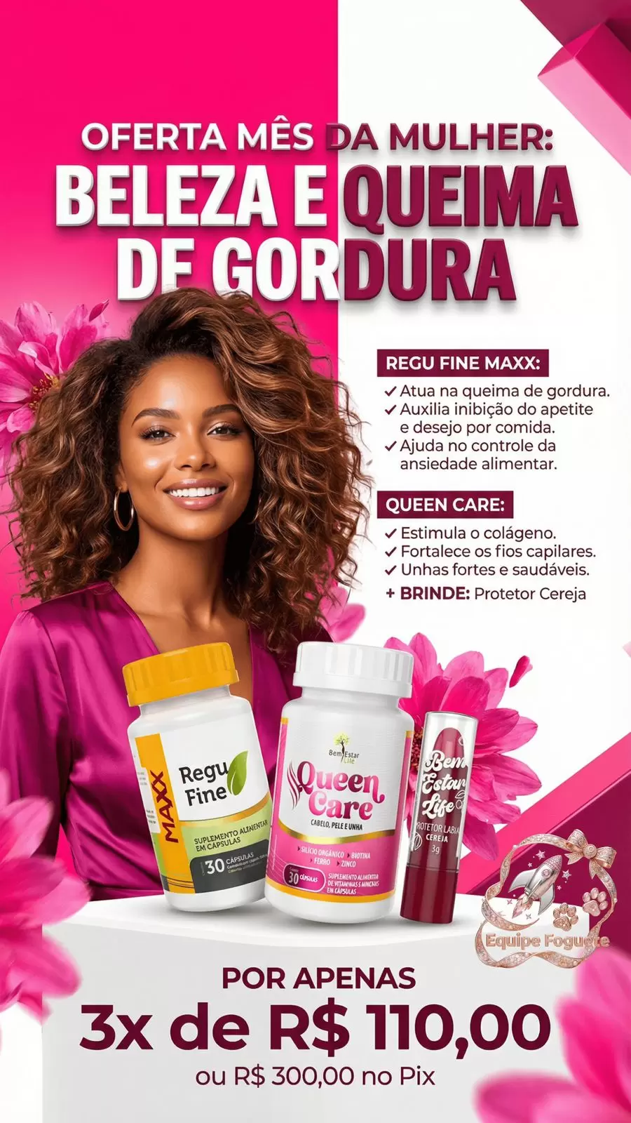 REGU FINE MAXX + QUEEN CARE -BRINDE PROTETOR LABIAL SABOR CEREJA