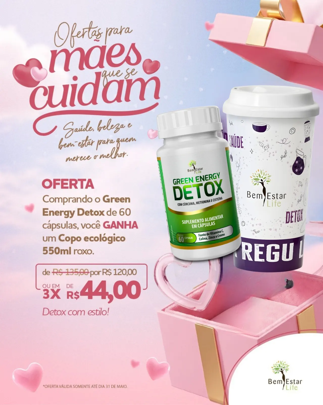NA COMPRA DE GREEN ENERGY DETOX BRINDES: COPO COR ROXO 550ML,