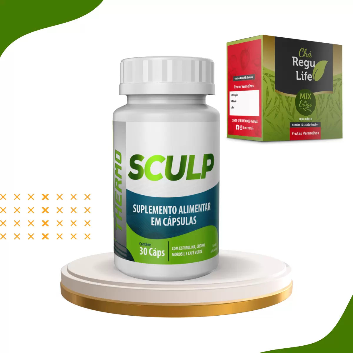 INIBIDOR DE APETITE- SCULP THERMO + REGU LIFE FRUTAS VERMELHAS 10 saches