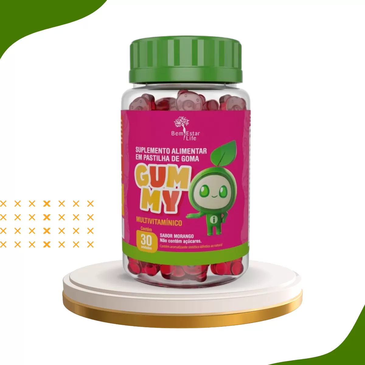 GUMMY, MULTIVITAMINICO KIDS - 30 GOMINHAS SABOR MORANGO