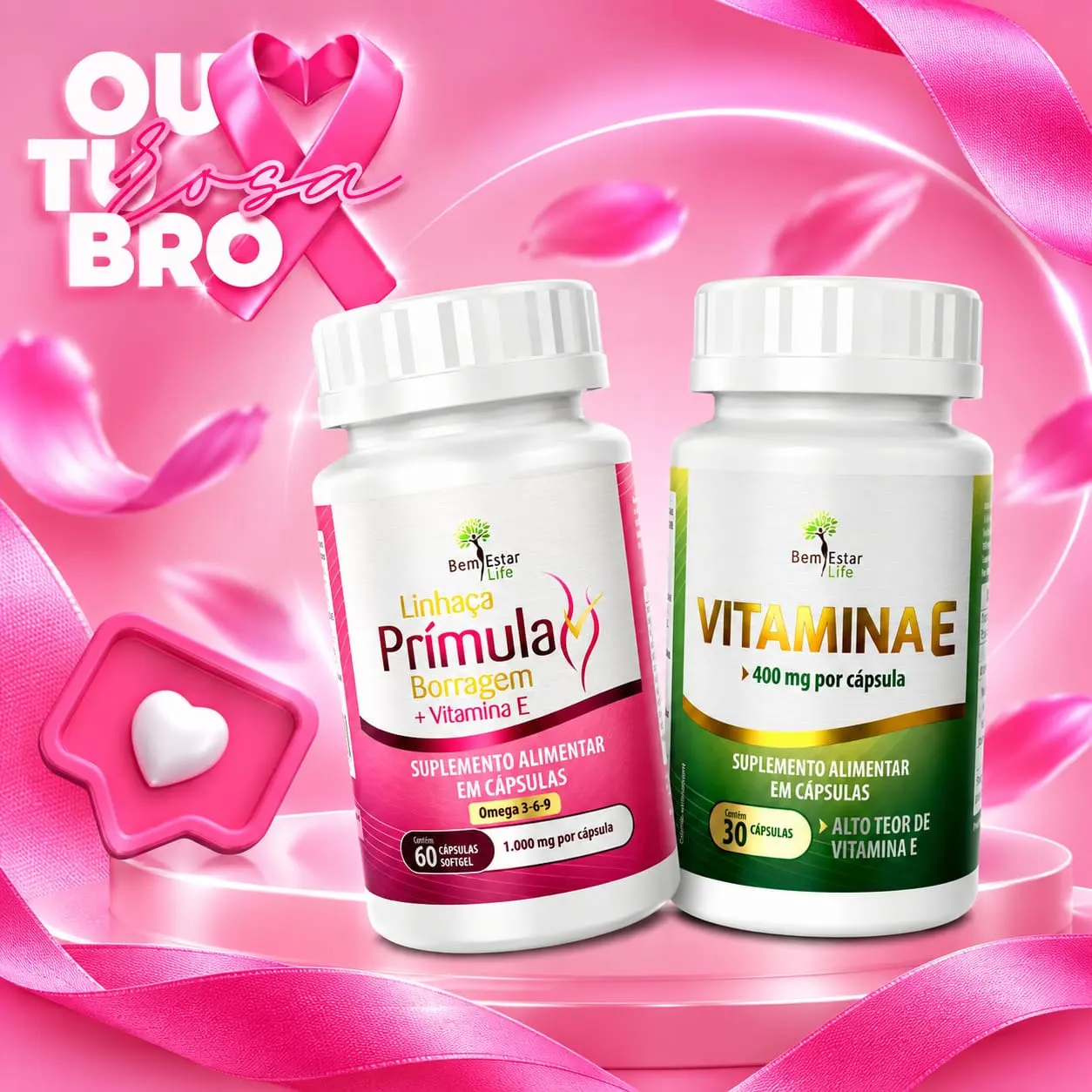 (PROMOÇÃO) PRIMULA, LINHAÇA E BORRAGEM - 60 CAPSULAS / PRESENTE VITAMINA E - 400MG - 30 CAPSULAS